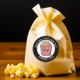 National Popcorn Day January 19th Classic Round Sticker