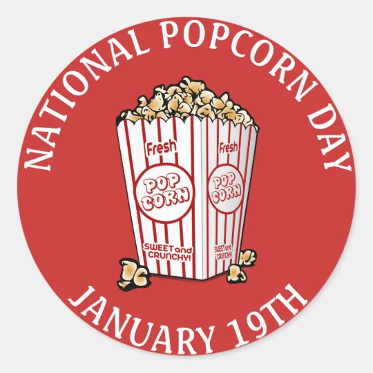 National Popcorn Day January 19th Stickers