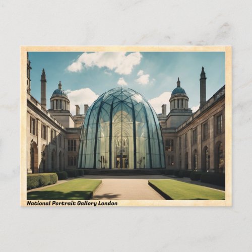 National Portrait Gallery London Vintage Travel Postcard