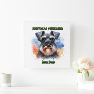 National Purebred Dog Day Celebration Schnauzer Square Wall Clock