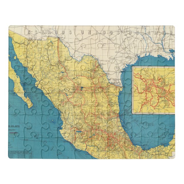 National Railroads of Mexico Map Jigsaw Puzzle (Puzzle Horizontal)