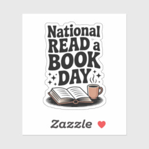 National Read a Book Day Retro Cozy Book Lover Sticker