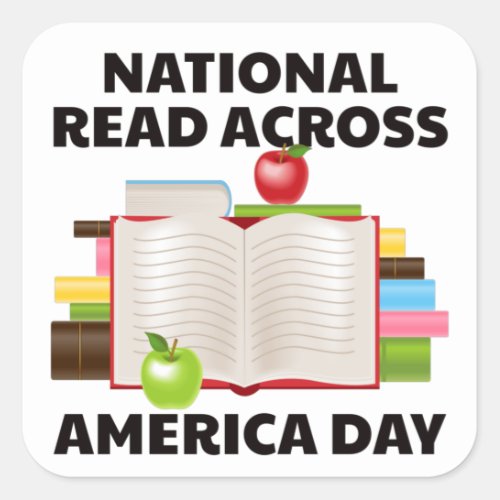 National Read Across America Day Square Sticker