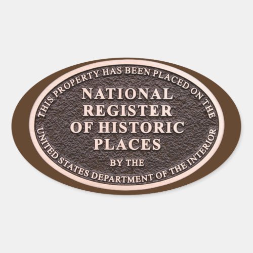 National Register of Historic Places  Oval Sticker