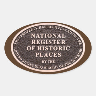 National Register of Historic Places  Oval Sticker