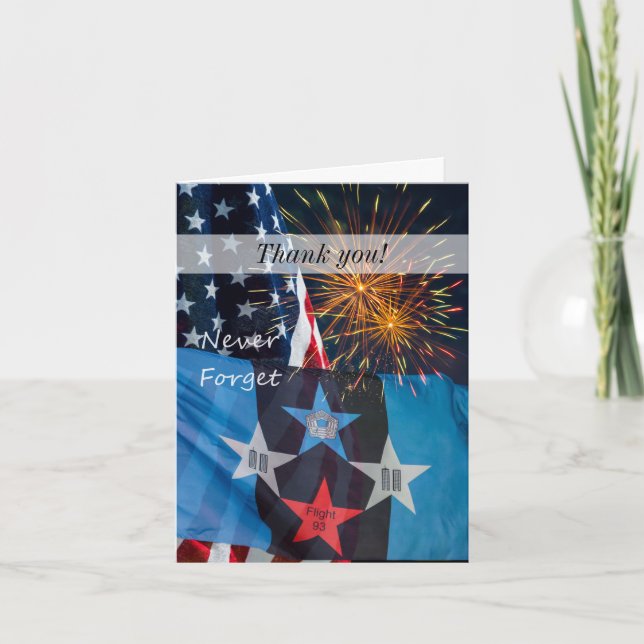 National Remembrance Never Forget Thank You Card (Front)