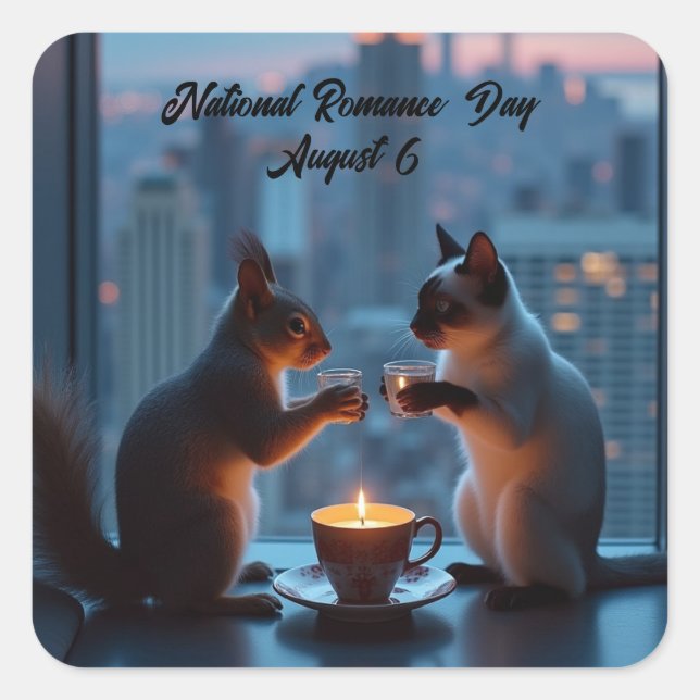 National Romance Day Square Sticker (Front)