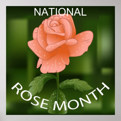 National Rose Month Poster