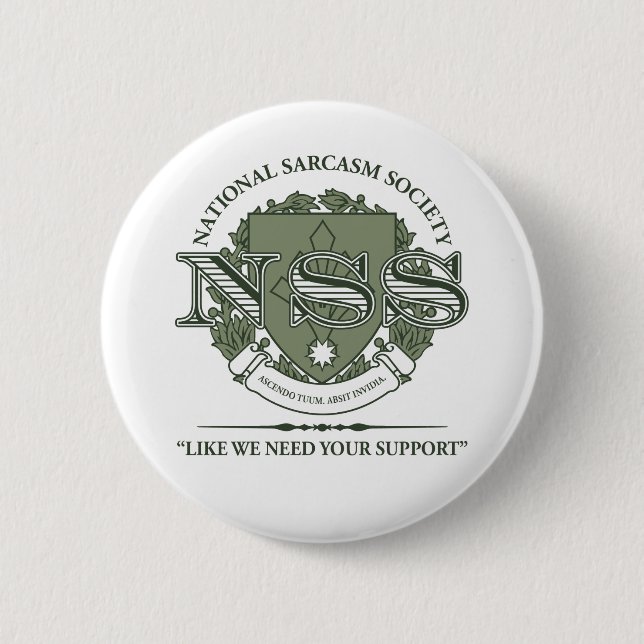 National Sarcasm Society Button (Front)