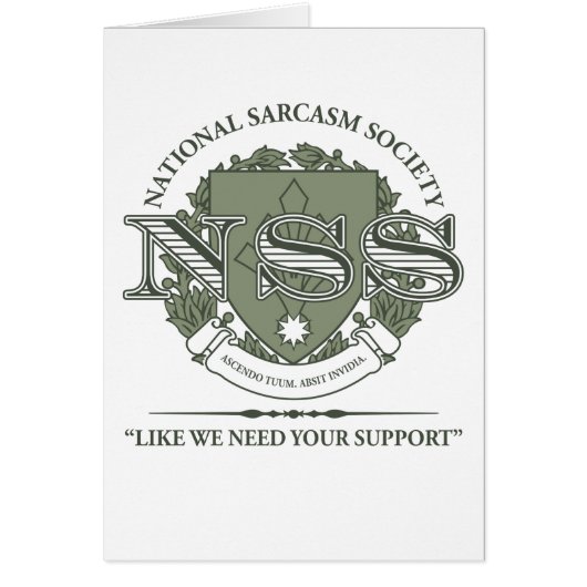National Sarcasm Society Cards (Front)