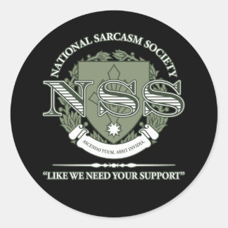 National Sarcasm Society Classic Round Sticker