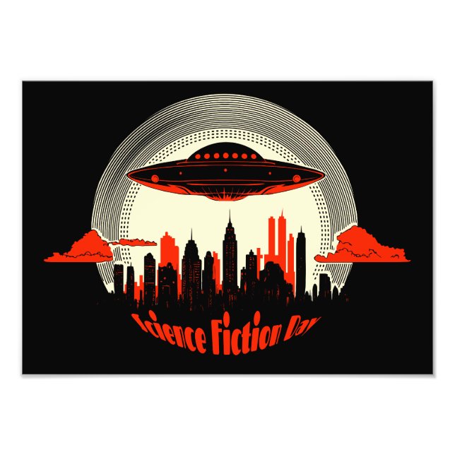 National Science Fiction Day UFO Photo Print (Front)