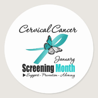 National Screening January Month - Cervical Cancer Classic Round Sticker