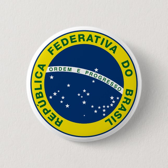 National Seal of Brazil Pinback Button (Front)