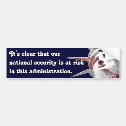 National Security at Risk Bolton Bumper Sticker