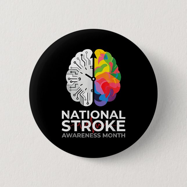 National stroke awareness month suppor  button (Front)