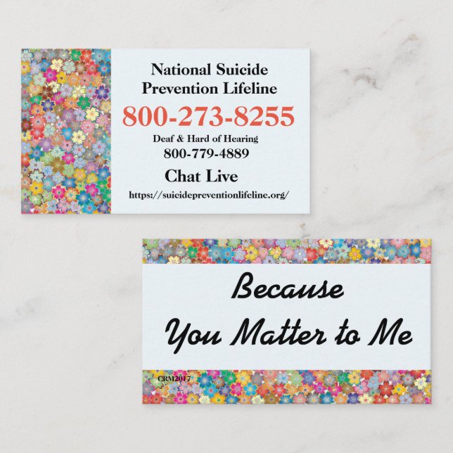 National Suicide Lifeline # Business Card (Front/Back)