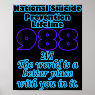 National Suicide Prevention Lifeline 988 Poster