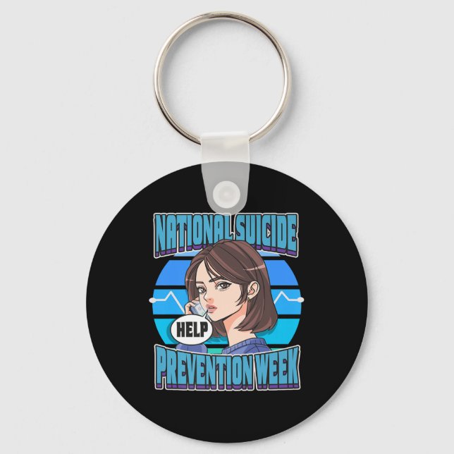 National Suicide Prevention Week Support Mental He Keychain (Front)