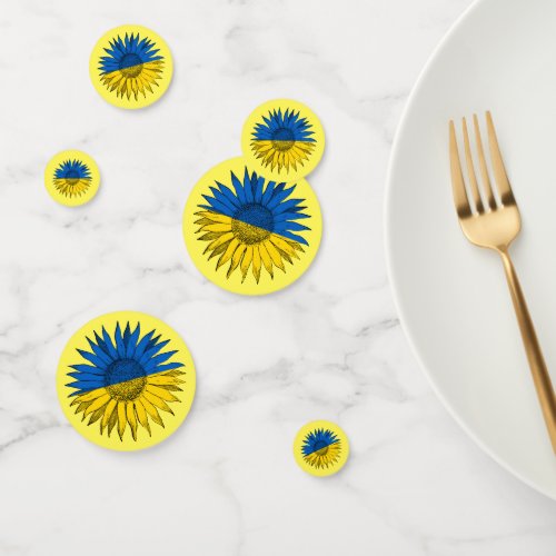 National Sunflower flag of Ukraine Symbol Sign Tab Confetti