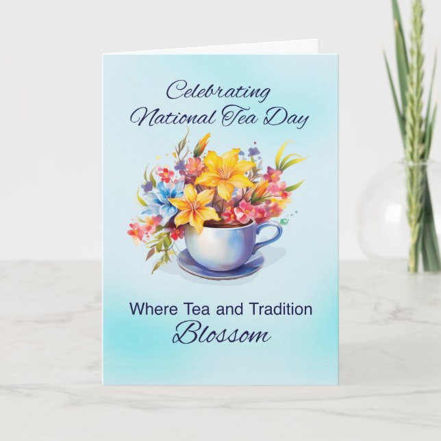National Tea Day UK Tea and Tradition Blossom Card (Front)