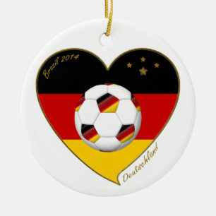 National team of GERMANY SOCCER 2014 and flag Ceramic Ornament