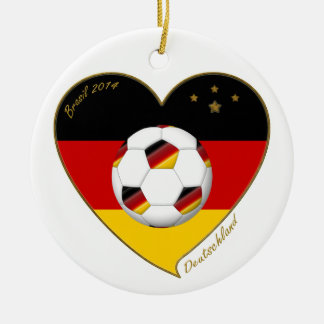 National team of GERMANY SOCCER 2014 and flag Ceramic Ornament