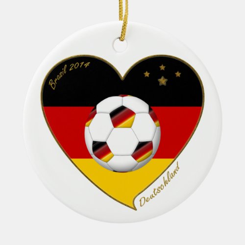 National team of GERMANY SOCCER 2014 and flag Ceramic Ornament