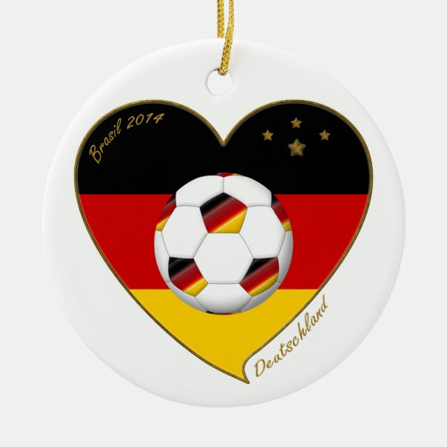 National team of GERMANY SOCCER 2014 and flag Ceramic Ornament (Front)