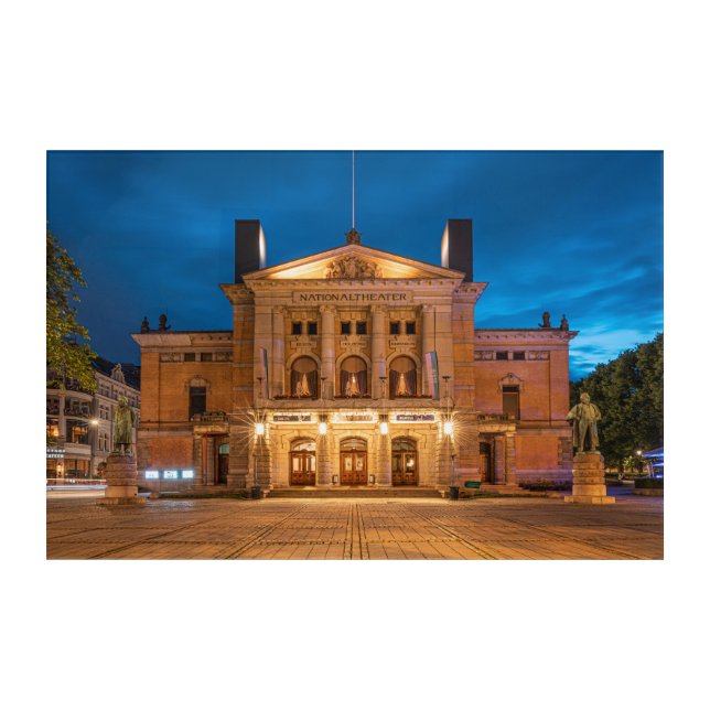 National Theatre Oslo Acrylic Print (Front)