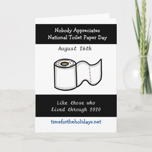 National Toilet Paper Day August 26th Humor  Card
