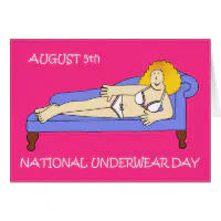 National Underwear Day - August 5th Greeting Card for Sale by KateTaylor