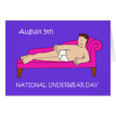 National Underwear Day, August 5 Holiday. Bra, Panties, Boxers.