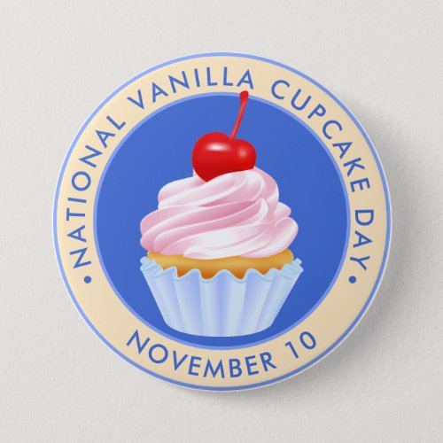 National Vanilla Cupcake Day cherry Button