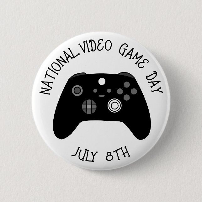 National Video Game Day July 8th  Button (Front)