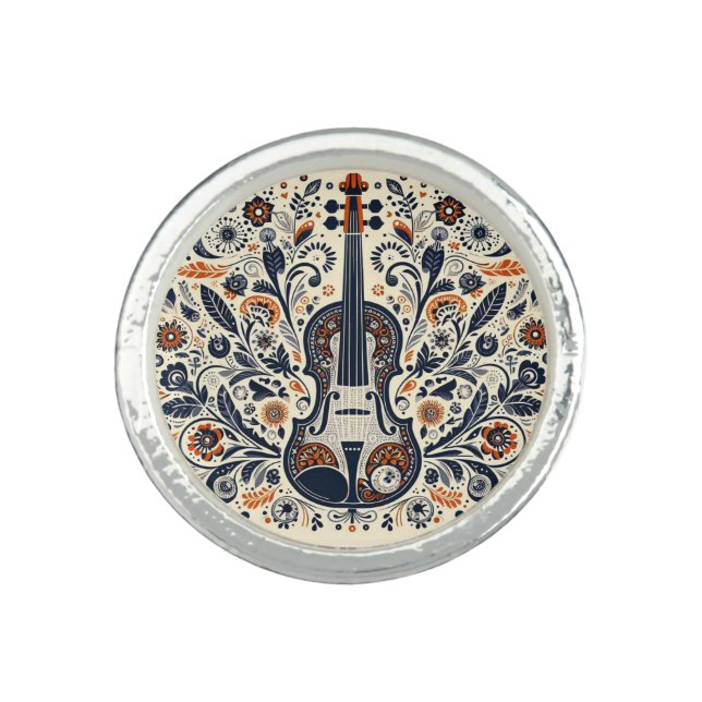 National Violin Day Symphony Photo Ring with Folk  (Front)