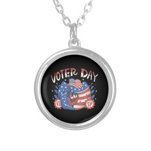 National Voter Registration Day Silver Plated Necklace