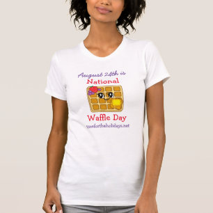 National Waffle Day August 24th Funny Food Holiday T-Shirt