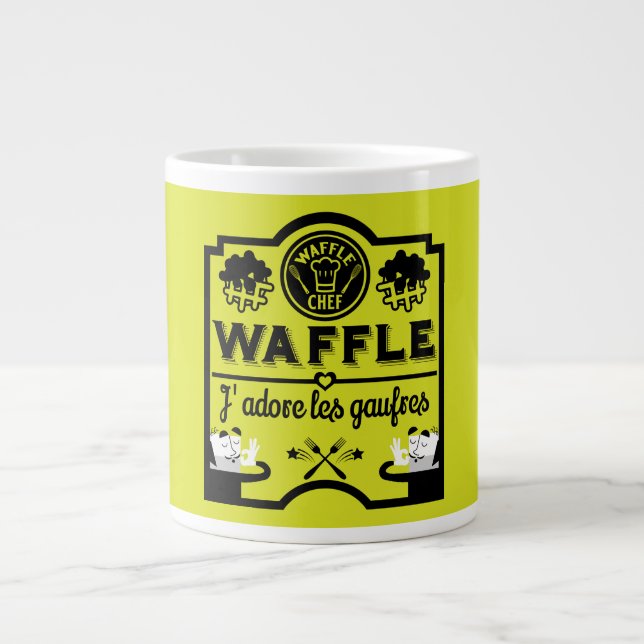 National Waffle Day Giant Coffee Mug (Front)