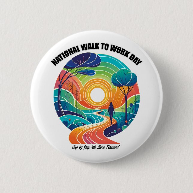 National Walk To Work Day Button (Front)