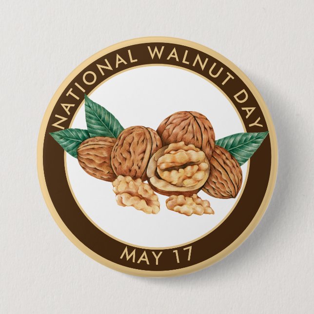 National Walnut Day, drawing Button (Front)