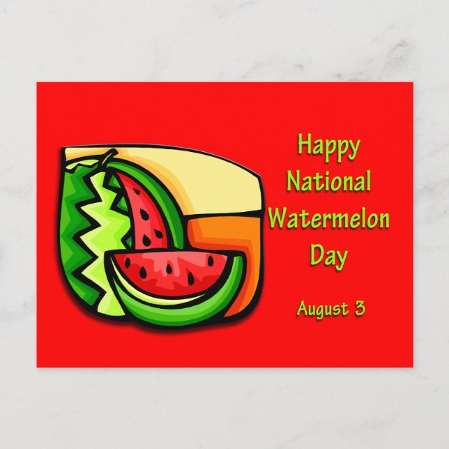 National Watermelon Day August 3 Postcard (Front)