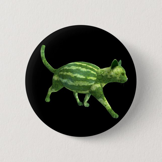 National Watermelon Day Cat Pinback Button (Front)