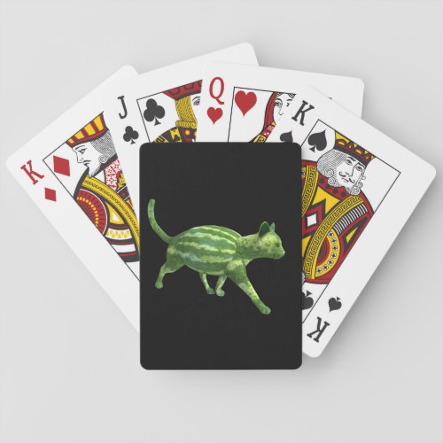 National Watermelon Day Cat Poker Cards