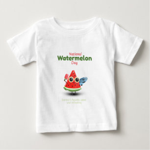 National Watermelon Day Cute Summer Art Baby T-Shirt