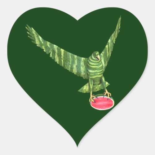National Watermelon Day Eagle Heart Sticker