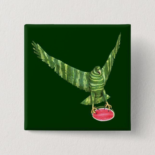 National Watermelon Day Eagle Pinback Button (Front)