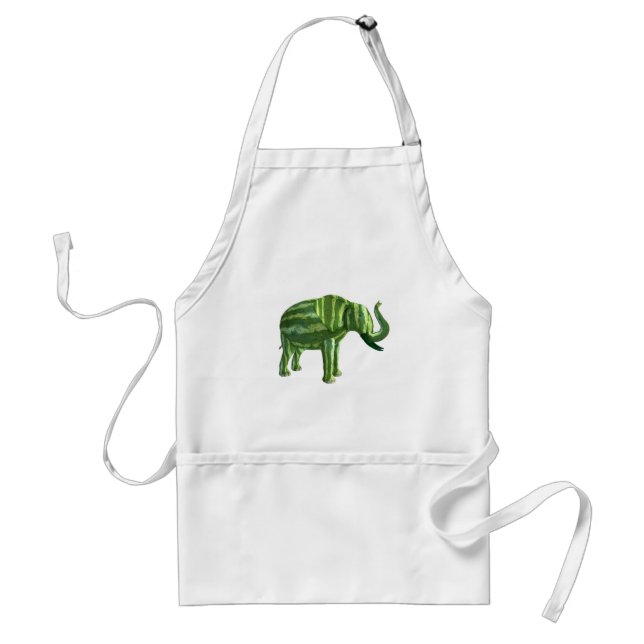 National Watermelon Day Elephant Adult Apron (Front)