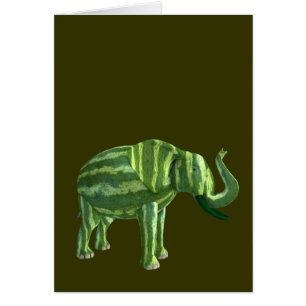National Watermelon Day Elephant Cards