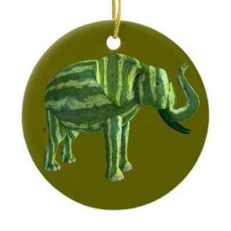 National Watermelon Day Elephant Ceramic Ornament